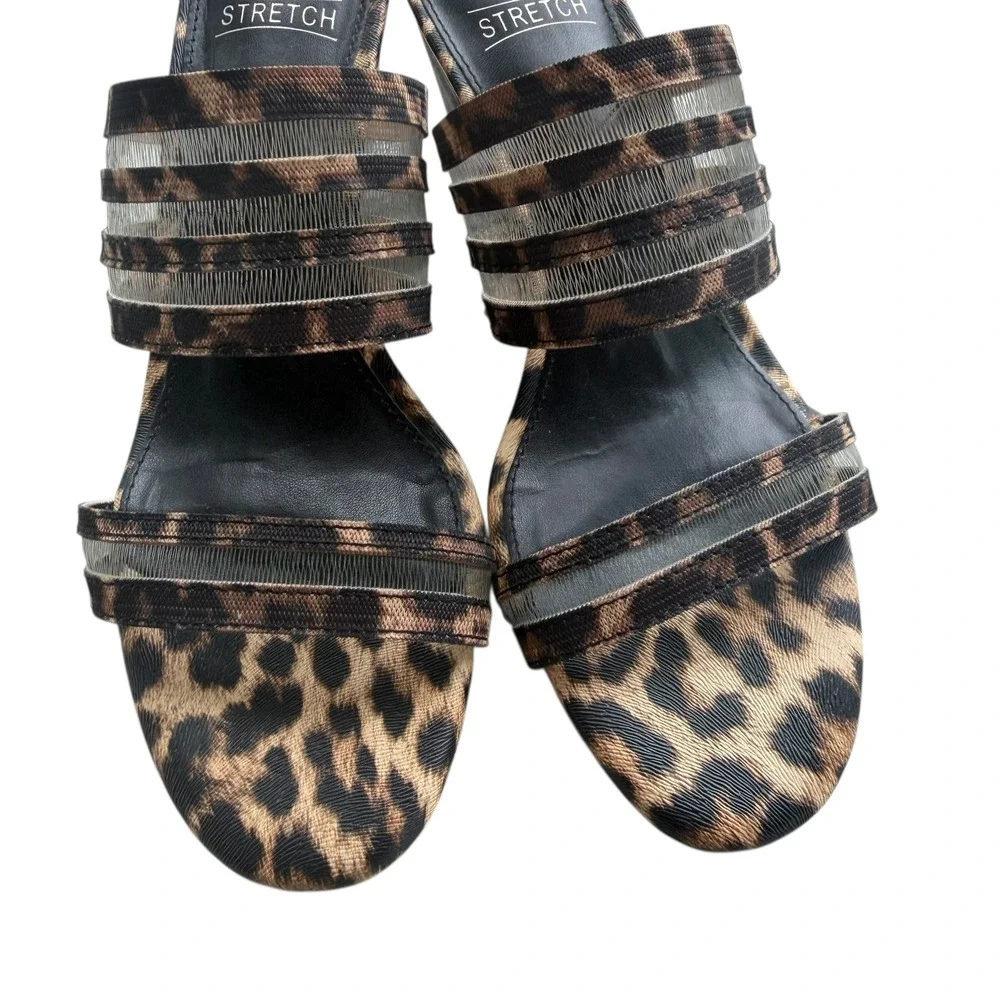 Impo 7.5 M Brown Leopard Print Stretch Memory Foam Noreen Wedge Sandals Boho Y2K